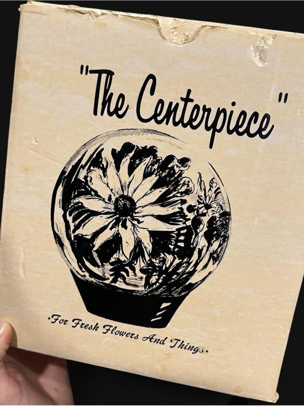 The Centerpiece Glass Floral Globe - Black and White